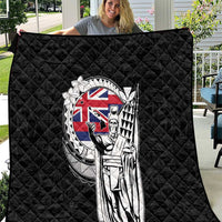 Hawaii King Kamehameha Quilt Flag Polynesian Pattern LT01 Black - Polynesian Pride