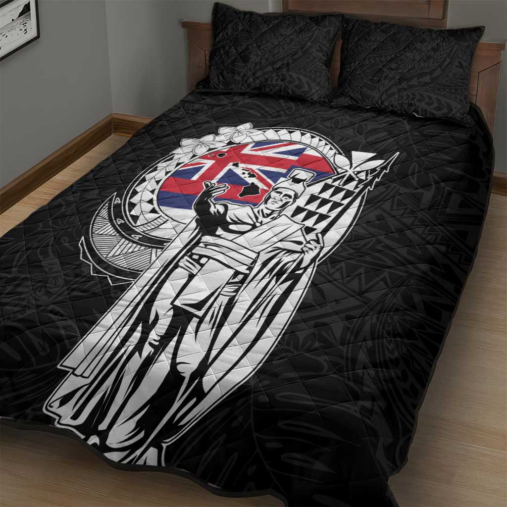 Hawaii King Kamehameha Quilt Bed Set Flag Polynesian Pattern