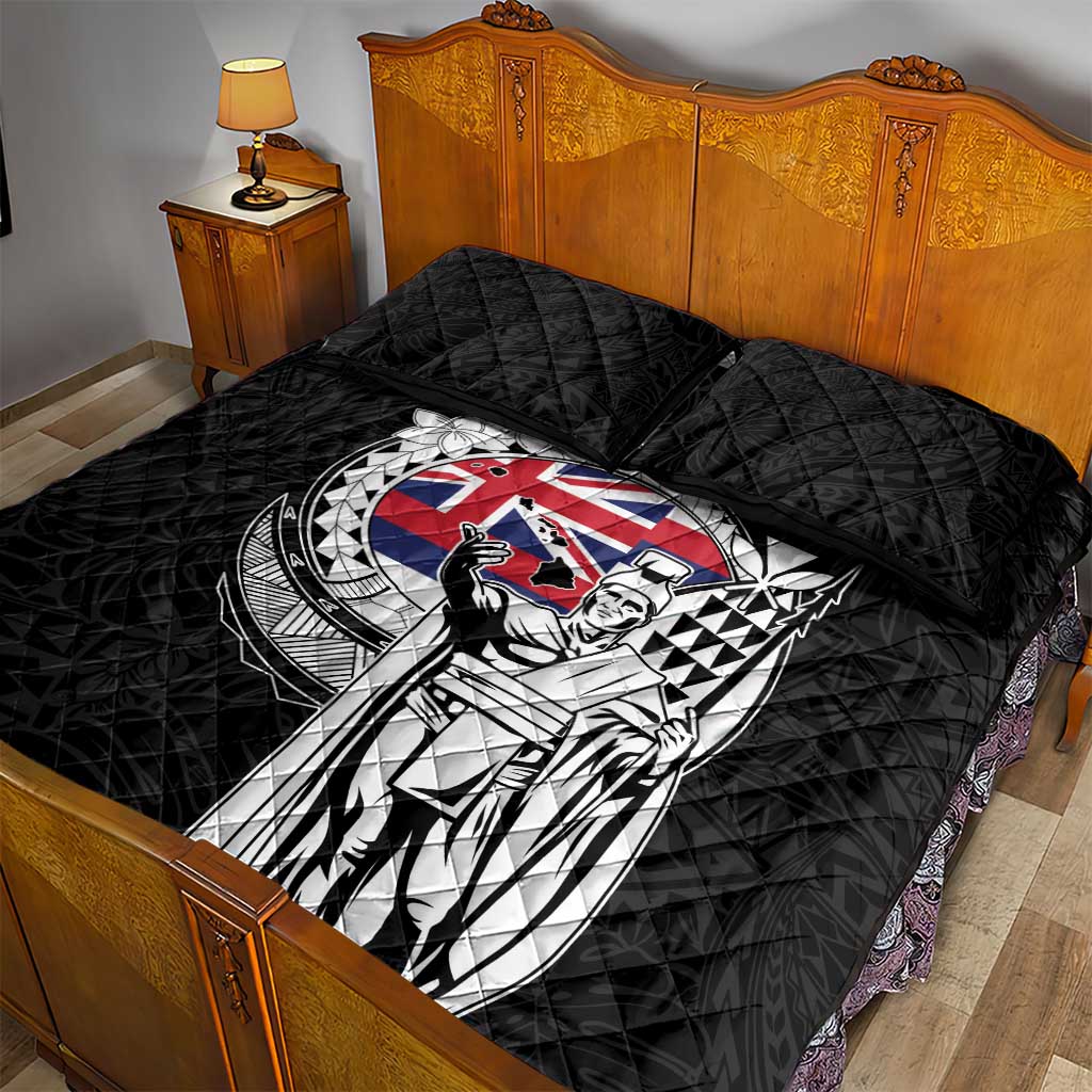 Hawaii King Kamehameha Quilt Bed Set Flag Polynesian Pattern
