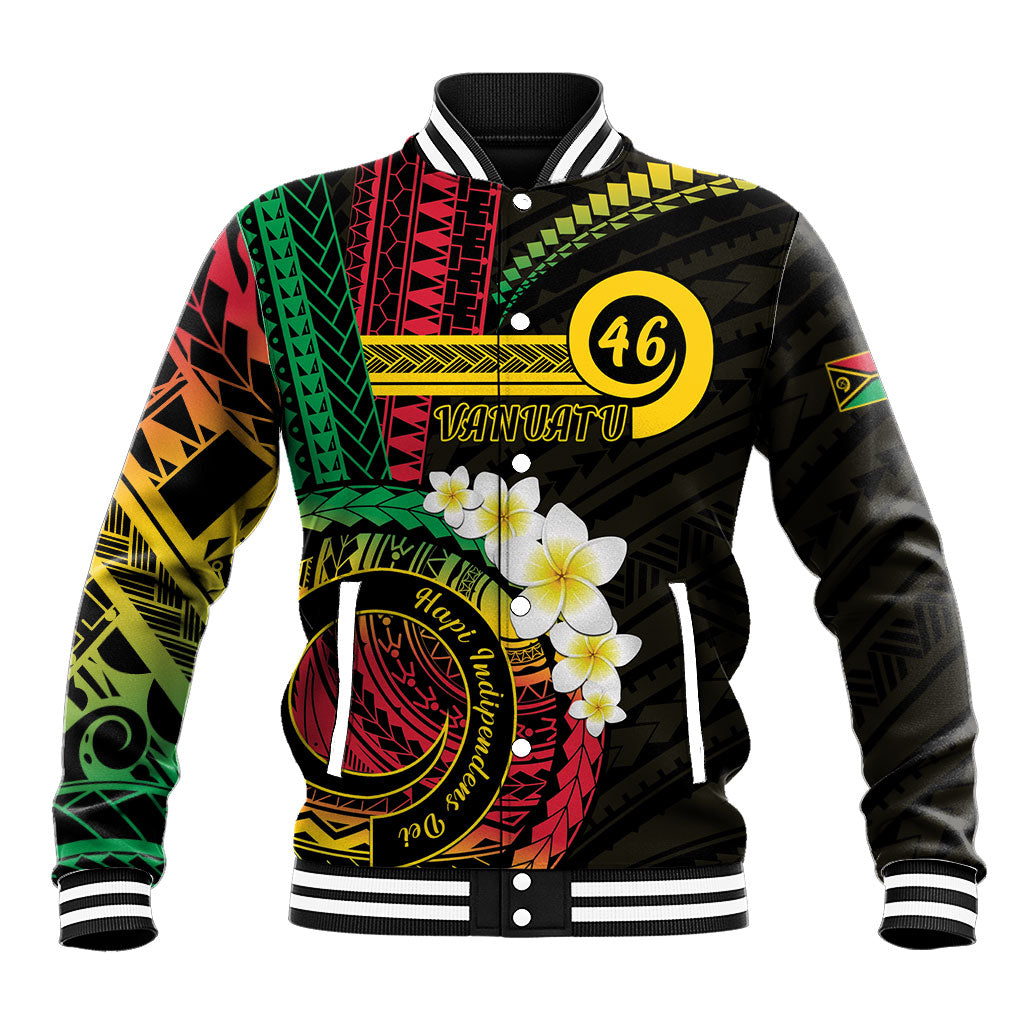 Vanuatu Independence Day Baseball Jacket Yumi 46th Hapi Indipendens Dei LT01 Unisex Black - Polynesian Pride