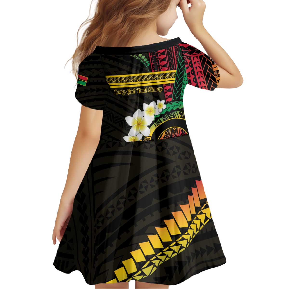 Vanuatu Independence Day Family Matching Off The Shoulder Long Sleeve Dress and Hawaiian Shirt Yumi 45th Hapi Indipendens Dei LT01