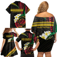 Vanuatu Independence Day Family Matching Off Shoulder Short Dress and Hawaiian Shirt Yumi 45th Hapi Indipendens Dei LT01 - Polynesian Pride