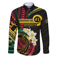 Vanuatu Independence Day Family Matching Puletasi and Hawaiian Shirt Yumi 45th Hapi Indipendens Dei LT01 Dad's Shirt - Long Sleeve Black - Polynesian Pride