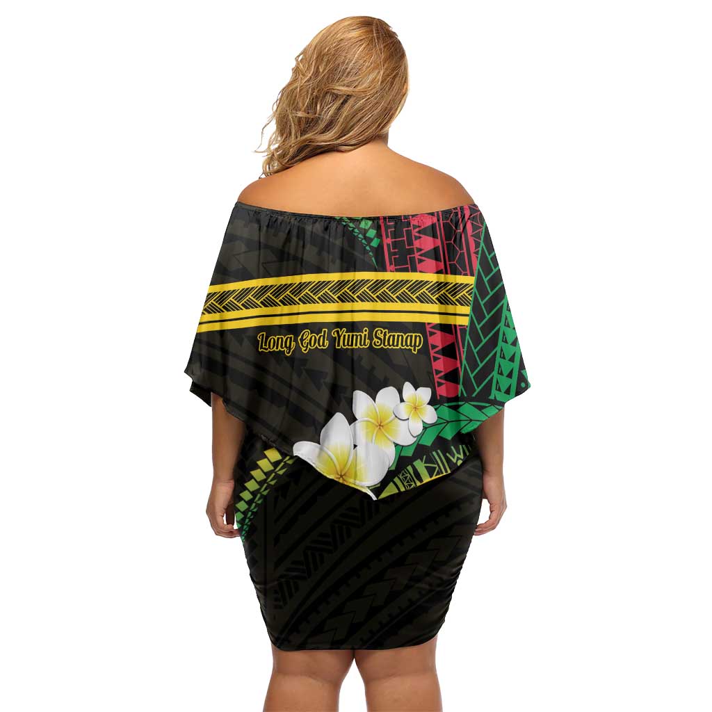 Vanuatu Independence Day Off Shoulder Short Dress Yumi 45th Hapi Indipendens Dei LT01