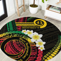 Vanuatu Independence Day Round Carpet Yumi 45th Hapi Indipendens Dei LT01