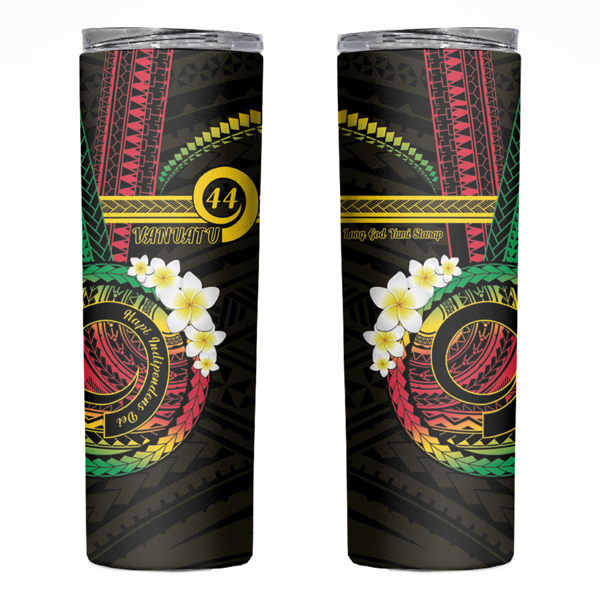 Vanuatu Independence Day Skinny Tumbler Yumi 44th Hapi Indipendens Dei