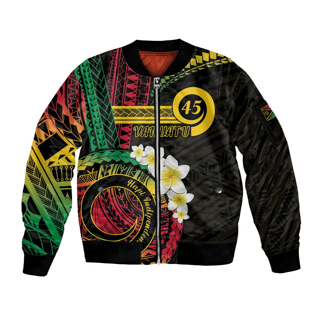 Vanuatu Independence Day Sleeve Zip Bomber Jacket Yumi 45th Hapi Indipendens Dei LT01