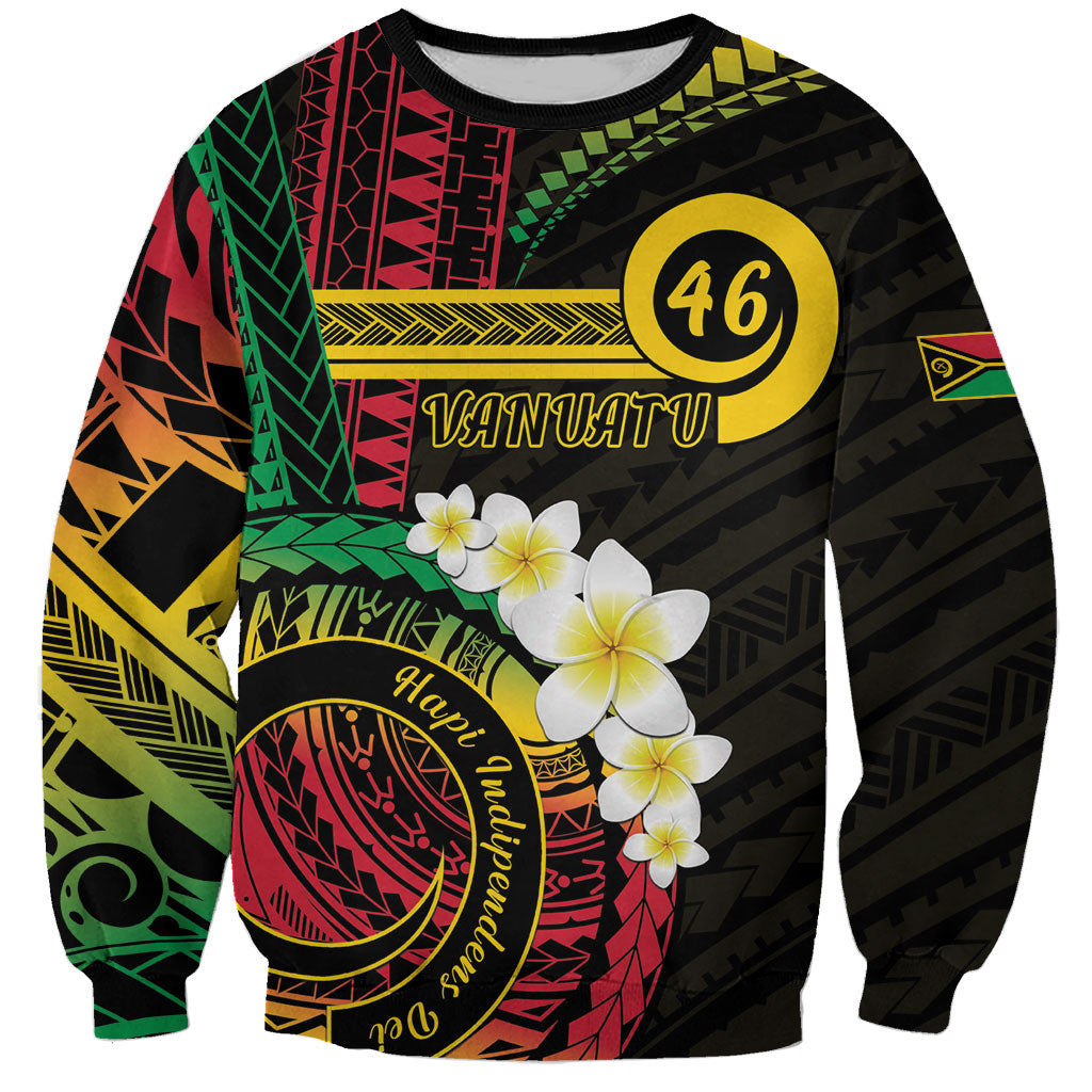 Vanuatu Independence Day Sweatshirt Yumi 46th Hapi Indipendens Dei LT01 Unisex Black - Polynesian Pride