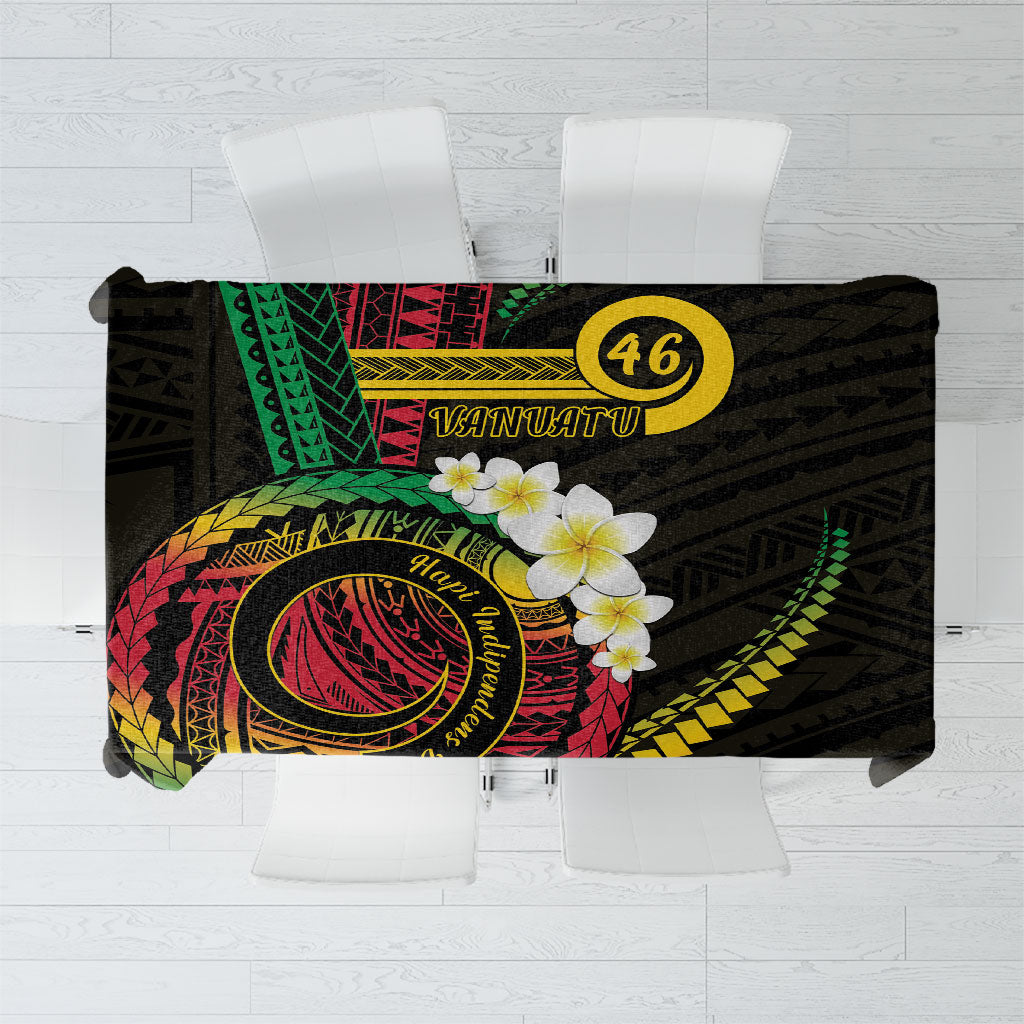 Vanuatu Independence Day Tablecloth Yumi 46th Hapi Indipendens Dei LT01 Black - Polynesian Pride