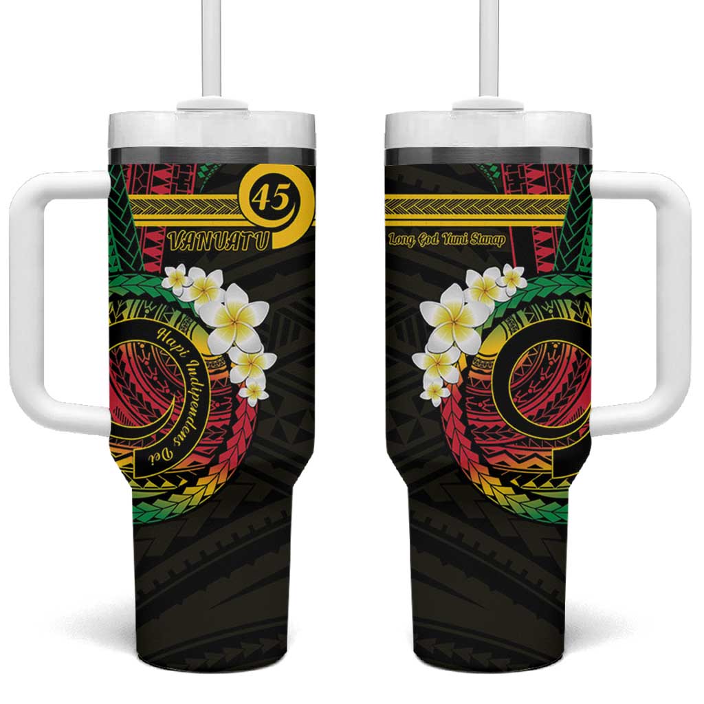 Vanuatu Independence Day Tumbler With Handle Yumi 45th Hapi Indipendens Dei LT01