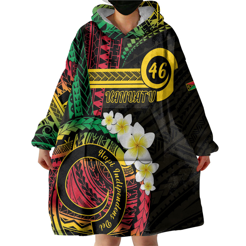 Vanuatu Independence Day Wearable Blanket Hoodie Yumi 46th Hapi Indipendens Dei LT01 - Polynesian Pride