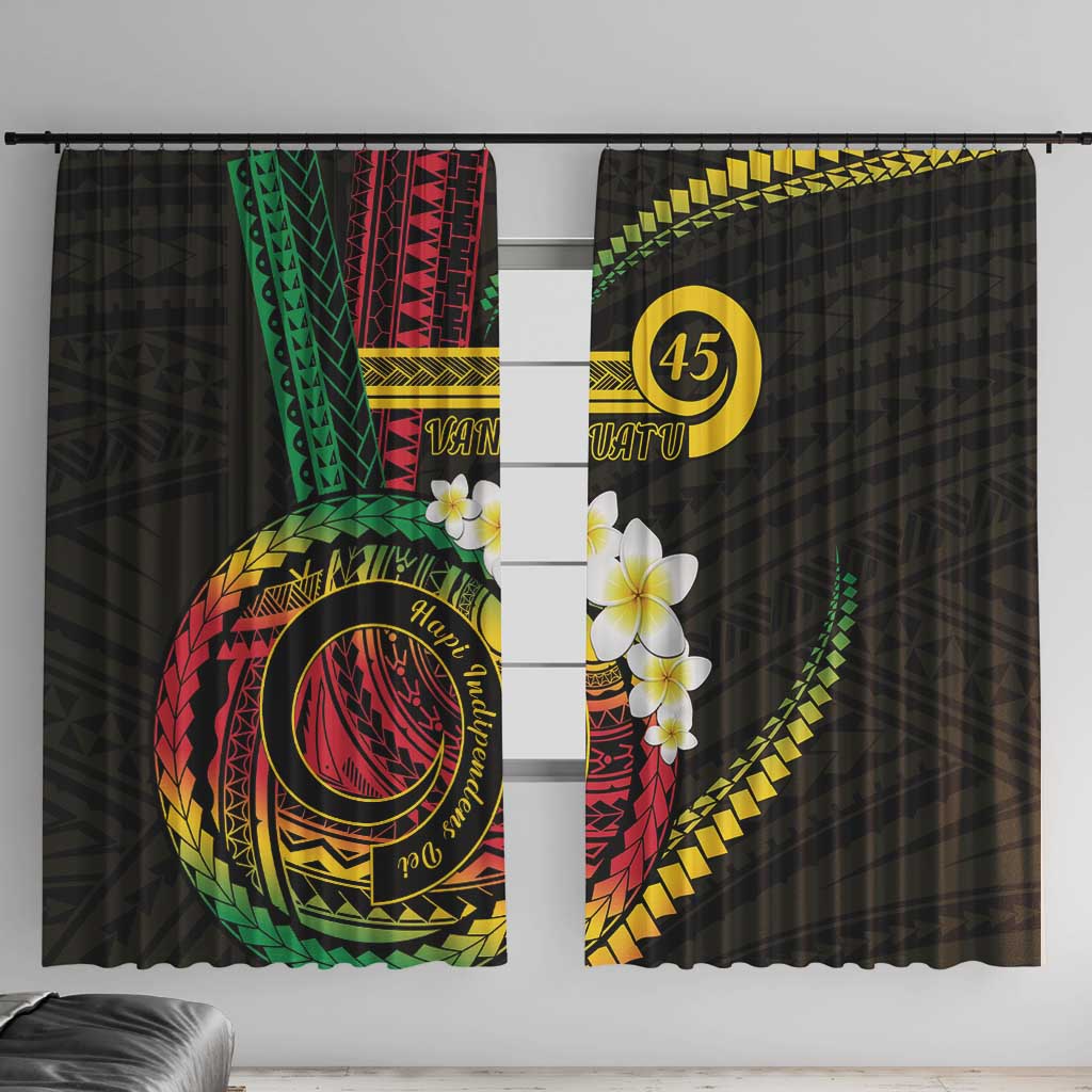 Vanuatu Independence Day Window Curtain Yumi 45th Hapi Indipendens Dei LT01