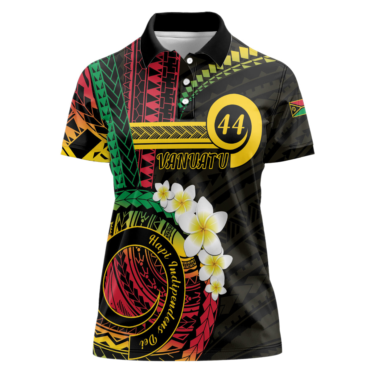 Vanuatu Independence Day Women Polo Shirt Yumi 44th Hapi Indipendens Dei