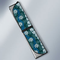 Pikake Maile Tiare Lei Auto Sun Shade Polu Lauhala Pattern