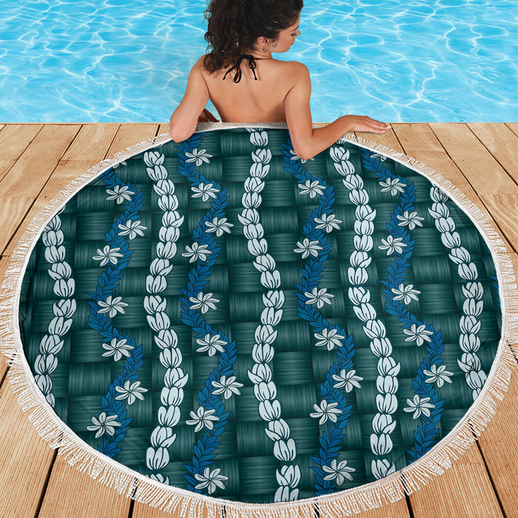 Pikake Maile Tiare Lei Beach Blanket Polu Lauhala Pattern