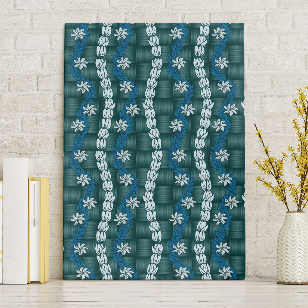 Pikake Maile Tiare Lei Canvas Wall Art Polu Lauhala Pattern
