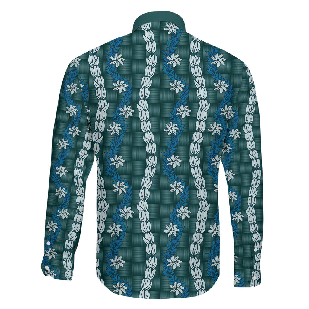 Pikake Maile Tiare Lei Family Matching Mermaid Dress and Hawaiian Shirt Polu Lauhala Pattern LT01 - Polynesian Pride
