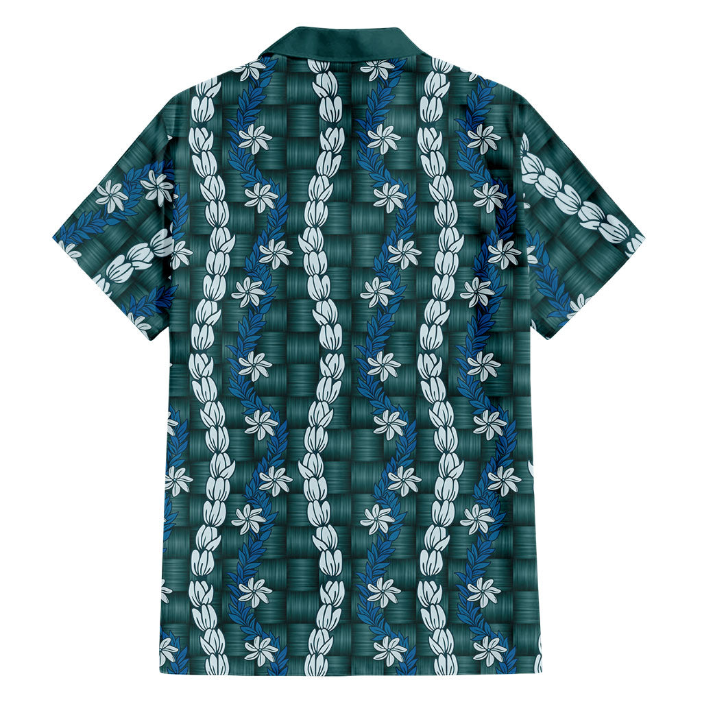 Pikake Maile Tiare Lei Family Matching Tank Maxi Dress and Hawaiian Shirt Polu Lauhala Pattern LT01 - Polynesian Pride