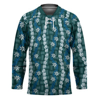 Pikake Maile Tiare Lei Hockey Jersey Polu Lauhala Pattern