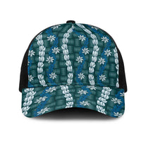Pikake Maile Tiare Lei Mesh Trucker Cap Polu Lauhala Pattern
