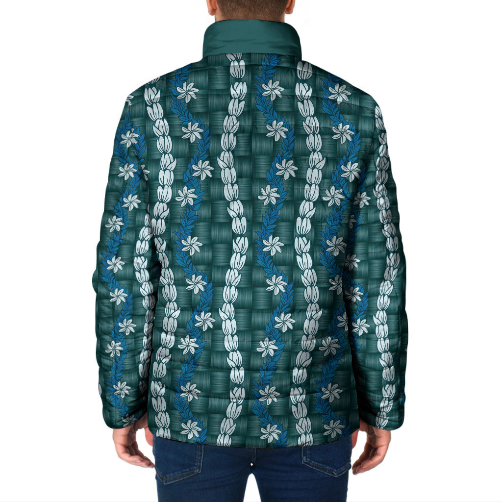 Pikake Maile Tiare Lei Padded Jacket Polu Lauhala Pattern