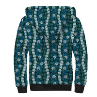 Pikake Maile Tiare Lei Sherpa Hoodie Polu Lauhala Pattern LT01 - Polynesian Pride