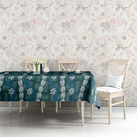 Pikake Maile Tiare Lei Tablecloth Polu Lauhala Pattern