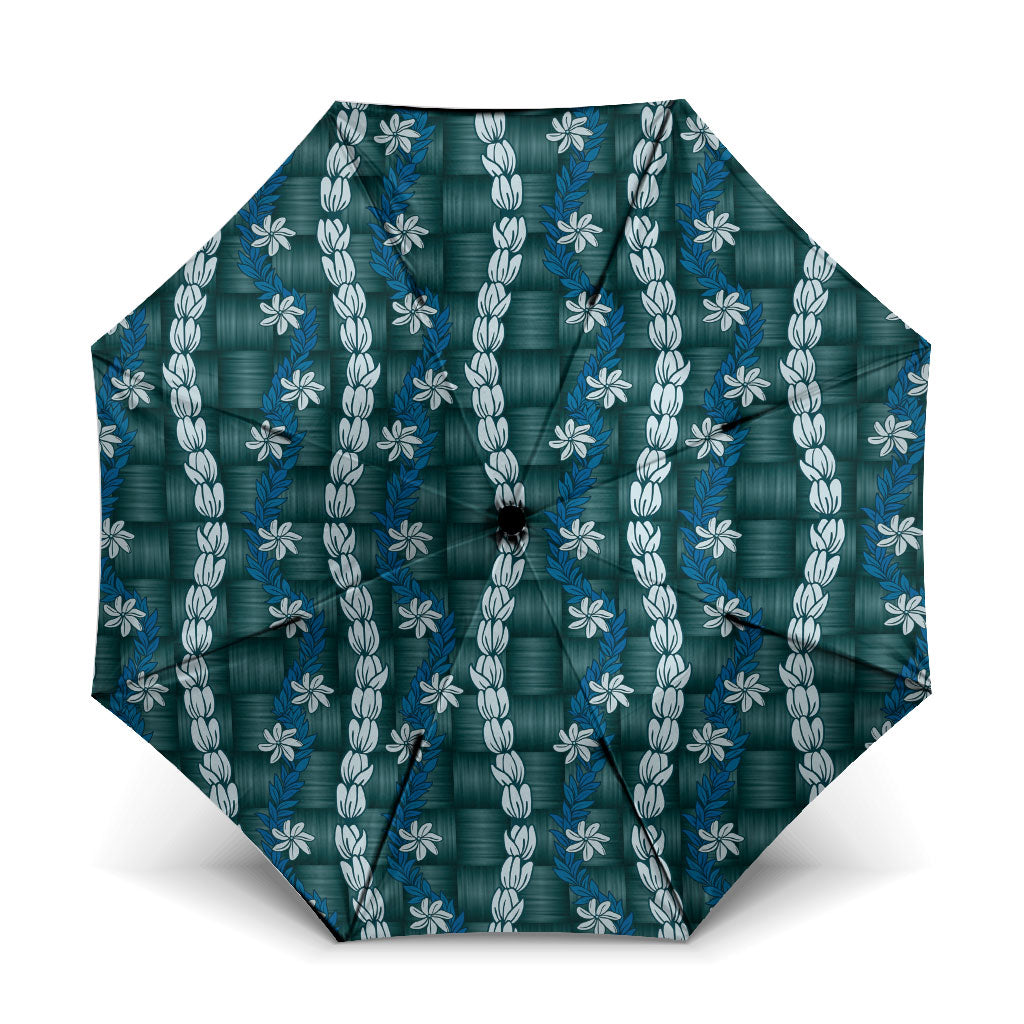 Pikake Maile Tiare Lei Umbrella Polu Lauhala Pattern