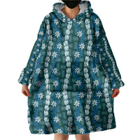 Pikake Maile Tiare Lei Wearable Blanket Hoodie Polu Lauhala Pattern