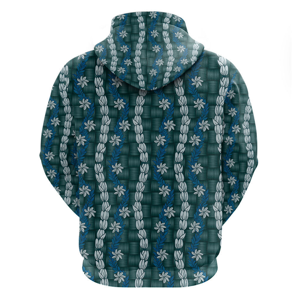 Pikake Maile Tiare Lei Zip Hoodie Polu Lauhala Pattern