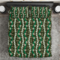 Pikake Maile Tiare Lei Bedding Set Omaomao Lauhala Pattern