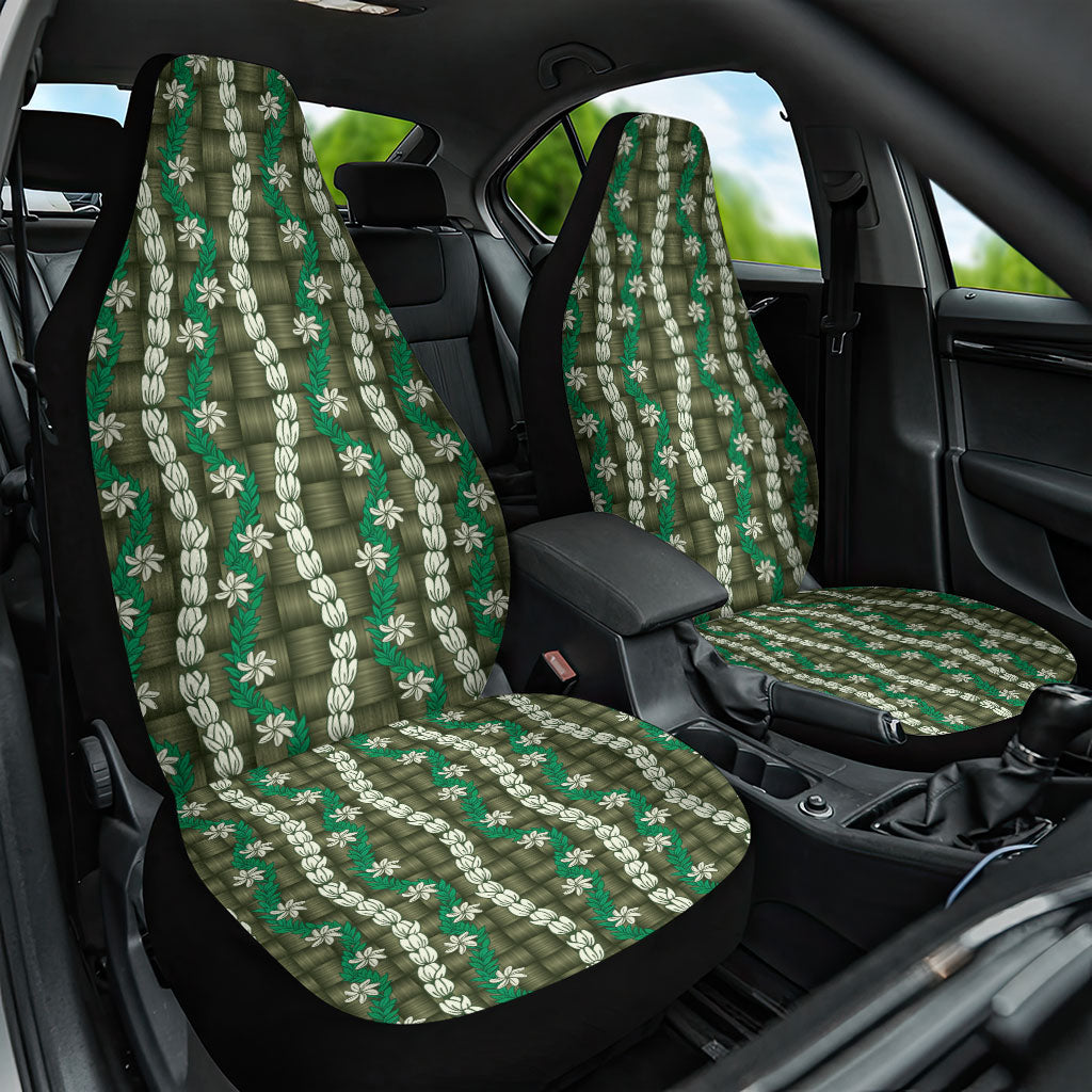 Pikake Maile Tiare Lei Car Seat Cover Omaomao Lauhala Pattern