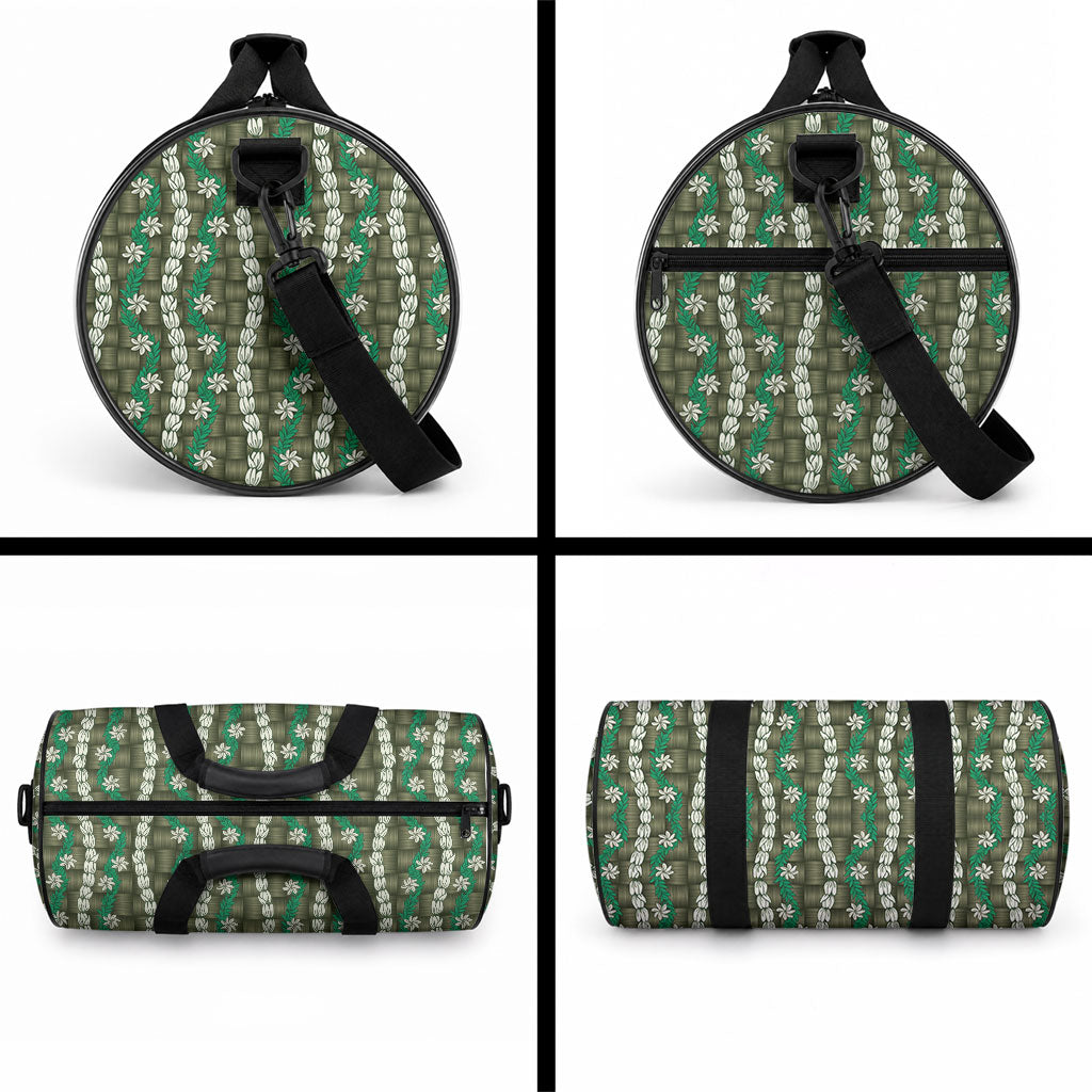 Pikake Maile Tiare Lei Duffle Bag Omaomao Lauhala Pattern LT01 - Polynesian Pride