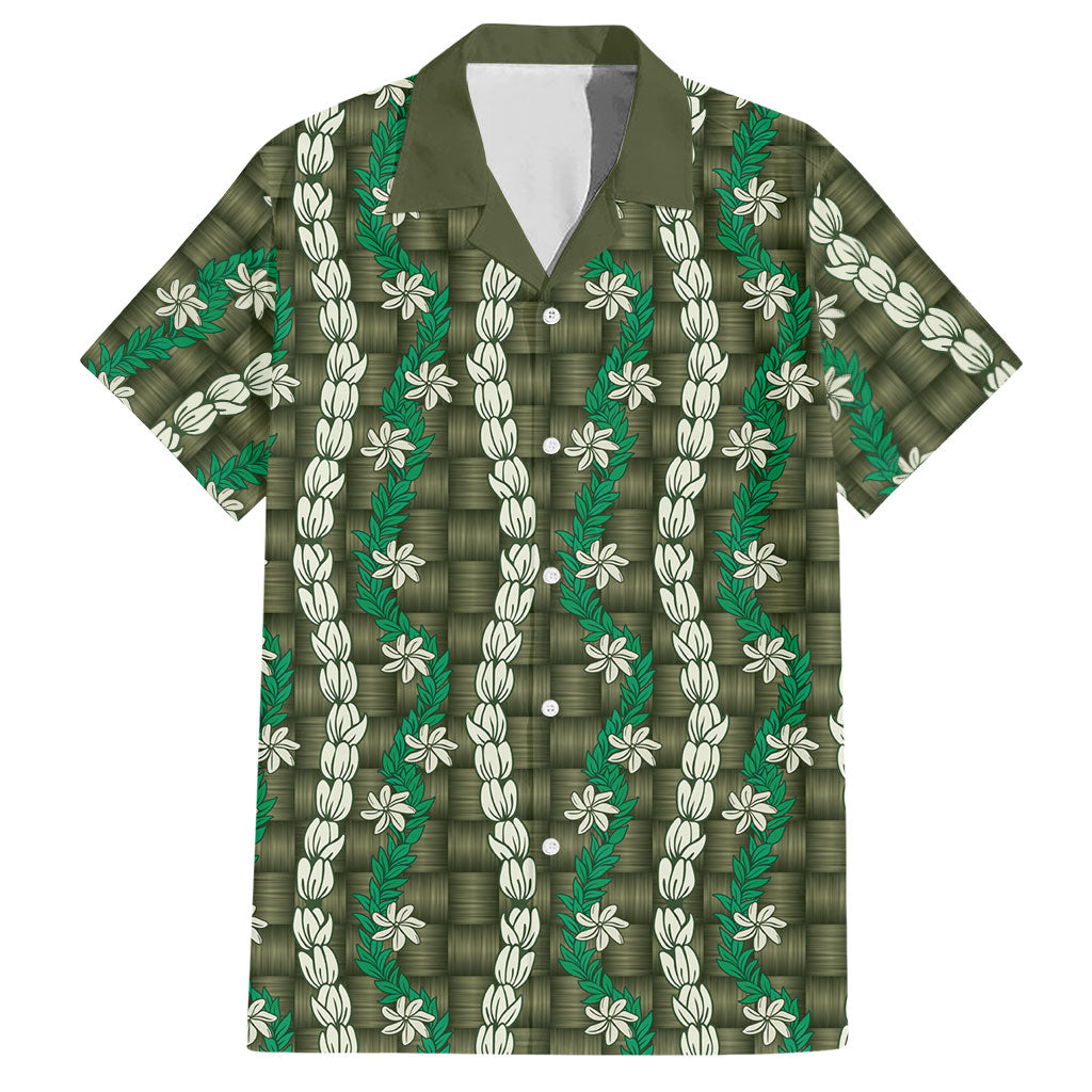Pikake Maile Tiare Lei Hawaiian Shirt Omaomao Lauhala Pattern LT01 Green - Polynesian Pride