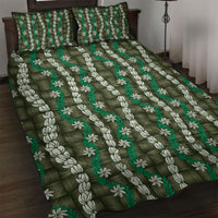 Pikake Maile Tiare Lei Quilt Bed Set Omaomao Lauhala Pattern