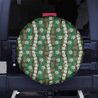 Pikake Maile Tiare Lei Spare Tire Cover Omaomao Lauhala Pattern LT01 No hole Green - Polynesian Pride
