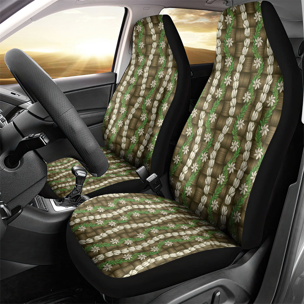 Pikake Maile Tiare Lei Car Seat Cover Natural Lauhala Pattern