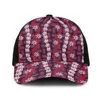 Pikake Maile Tiare Lei Baseball Net Cap Akala Lauhala Pattern