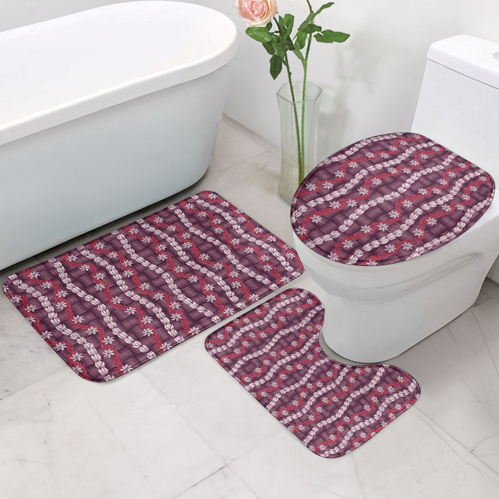Pikake Maile Tiare Lei Bathroom Set Akala Lauhala Pattern