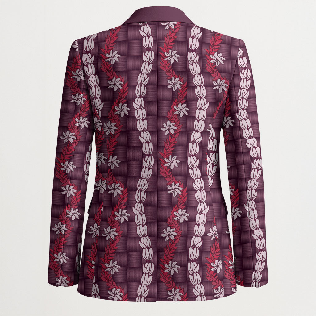 Pikake Maile Tiare Lei Blazer Akala Lauhala Pattern