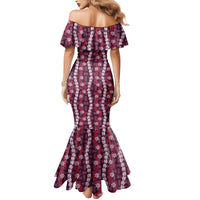 Pikake Maile Tiare Lei Family Matching Mermaid Dress and Hawaiian Shirt Akala Lauhala Pattern LT01 - Polynesian Pride