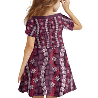 Pikake Maile Tiare Lei Family Matching Off Shoulder Short Dress and Hawaiian Shirt Akala Lauhala Pattern LT01 - Polynesian Pride