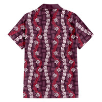 Pikake Maile Tiare Lei Family Matching Off Shoulder Short Dress and Hawaiian Shirt Akala Lauhala Pattern LT01 - Polynesian Pride