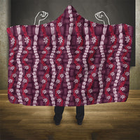 Pikake Maile Tiare Lei Hooded Blanket Akala Lauhala Pattern