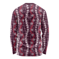 Pikake Maile Tiare Lei Long Sleeve Shirt Akala Lauhala Pattern