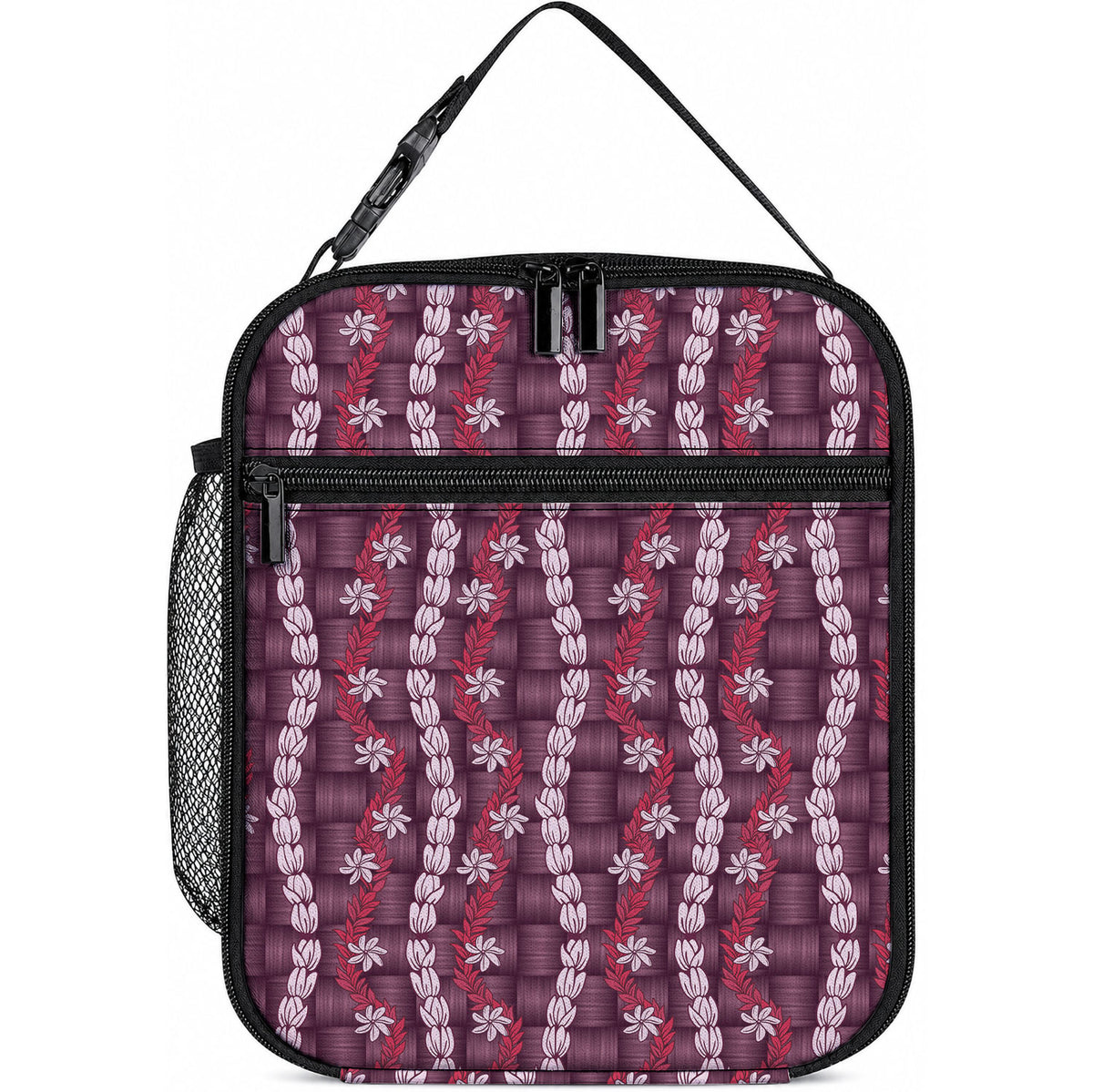 Pikake Maile Tiare Lei Lunch Bag Akala Lauhala Pattern
