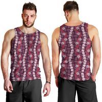 Pikake Maile Tiare Lei Men Tank Top Akala Lauhala Pattern