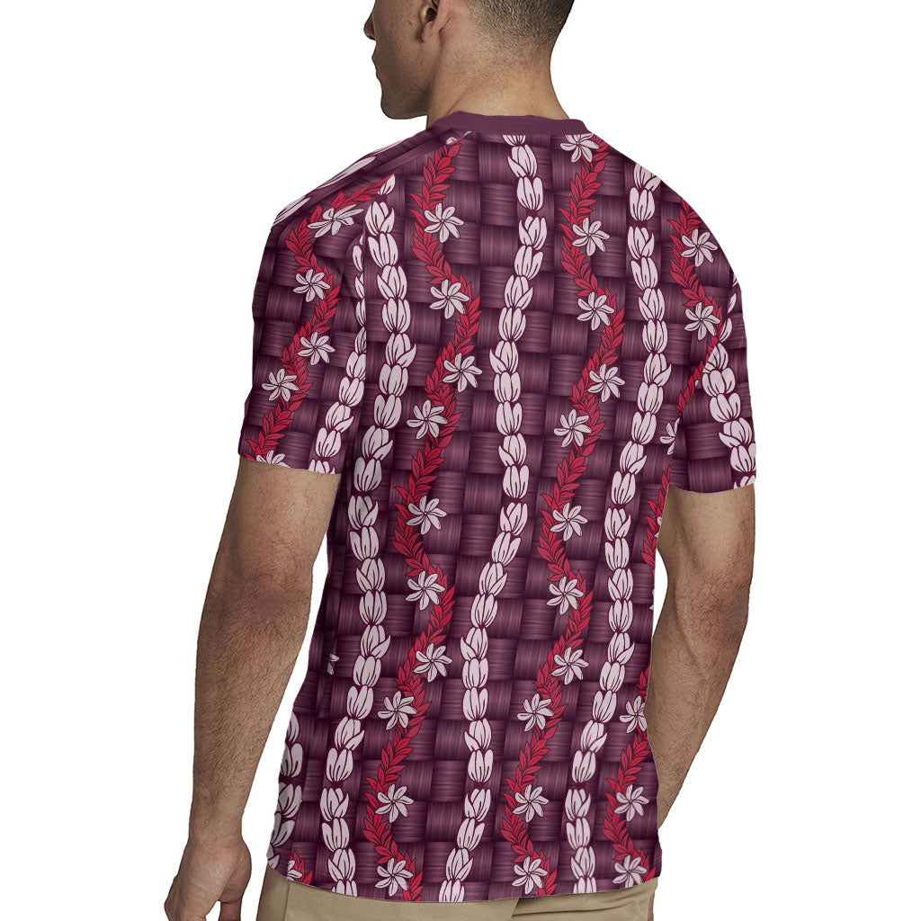 Pikake Maile Tiare Lei Rugby Jersey Akala Lauhala Pattern
