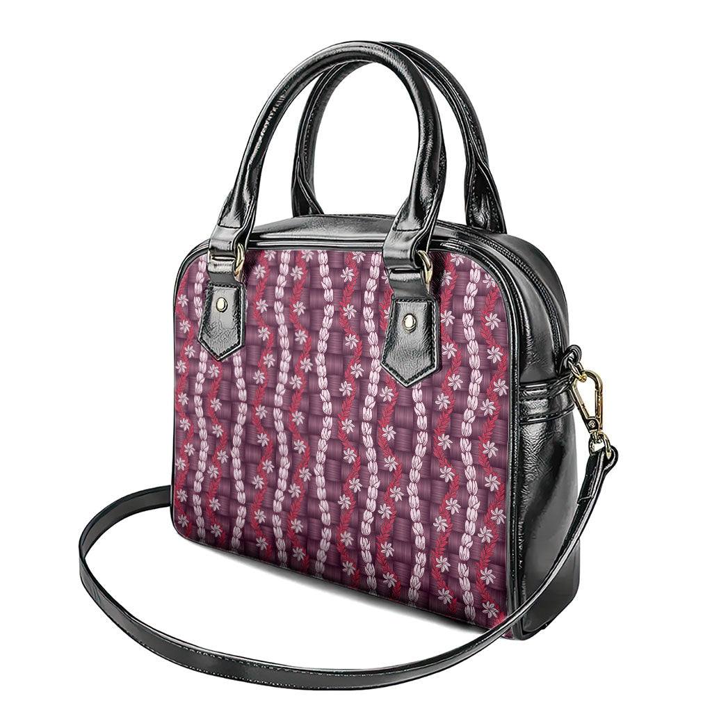 Pikake Maile Tiare Lei Shoulder Handbag Akala Lauhala Pattern