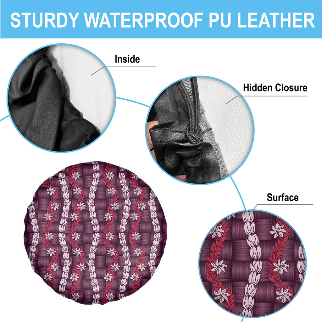 Pikake Maile Tiare Lei Spare Tire Cover Akala Lauhala Pattern